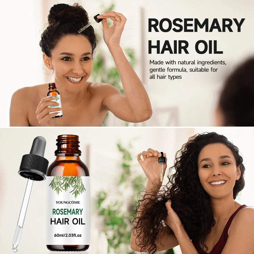 Rosemary Hair Growth & Repair Oil with Mint, Hyaluronic Acid & Vitamin E – Anti-Hair Loss Treatment